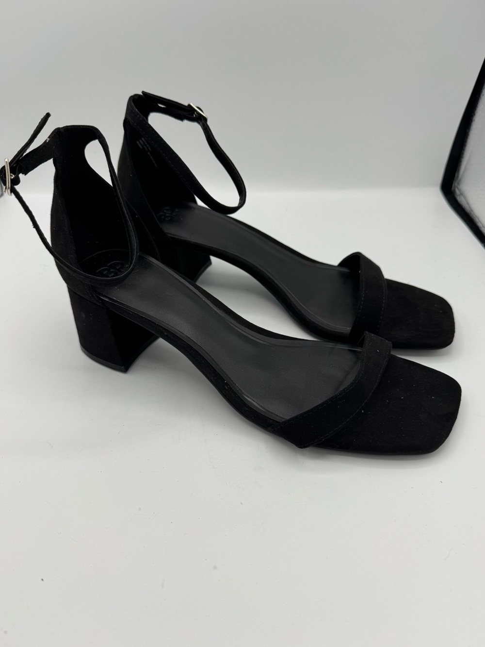 BP Zena Ankle Strap Sandal Black Women Size 10 Block Heel Formal Party Office
